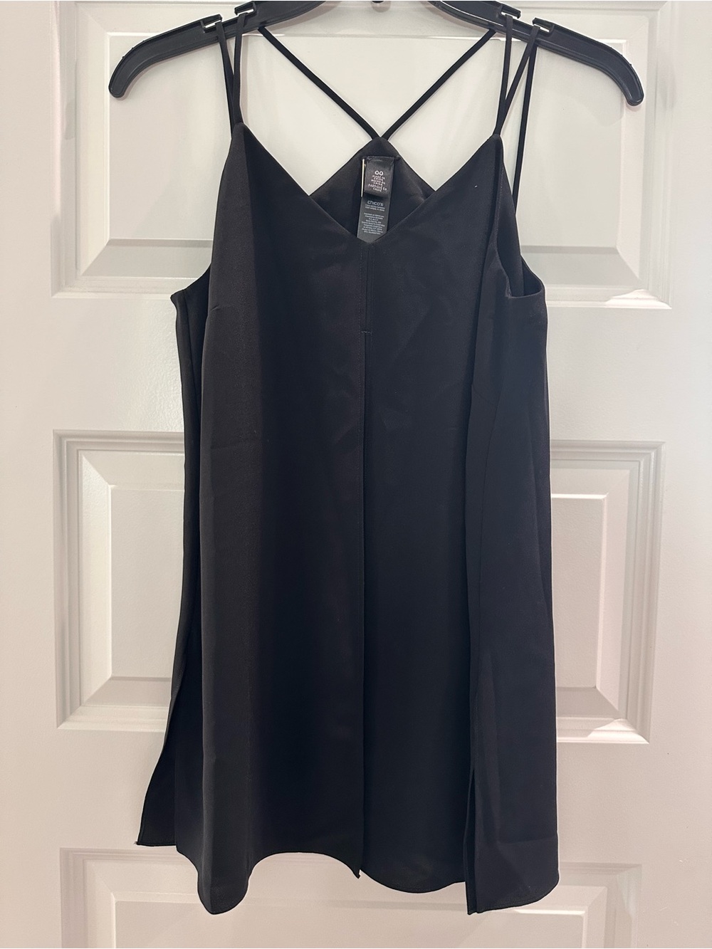 Chico's Black Label Black Double-Strap V-Neck Tank Top